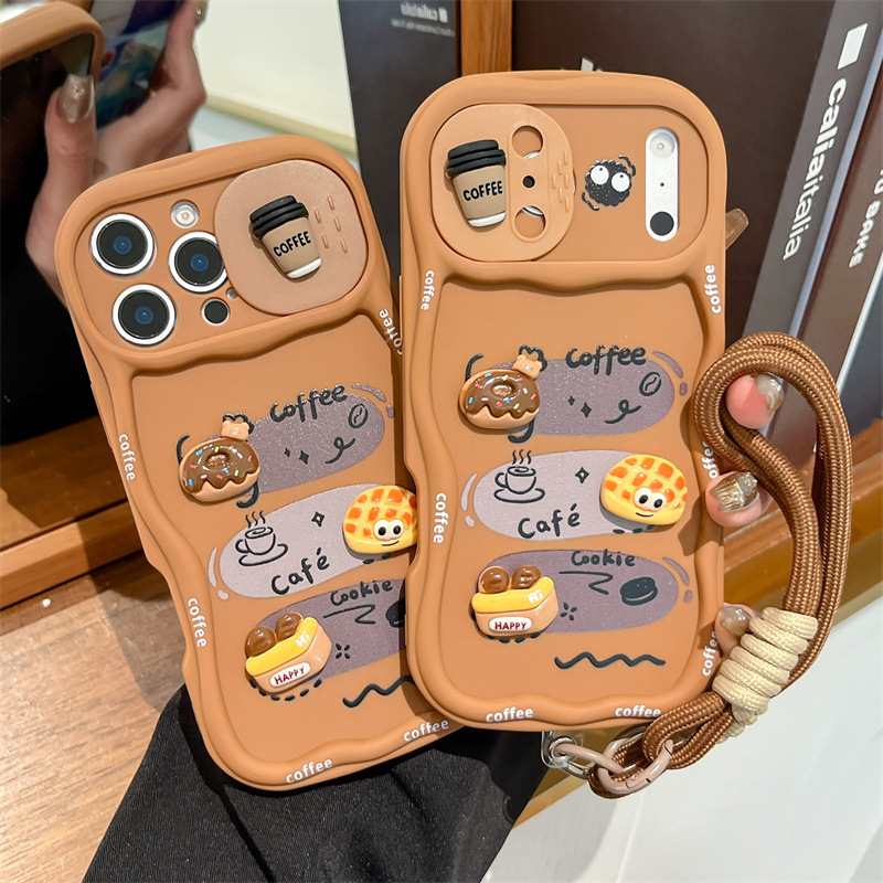 3D 만화 빵 모양 손목 스트랩 웨이브 폰 케이스 (아 - Phone Cases With Camera Cover 리뷰 및 가격
