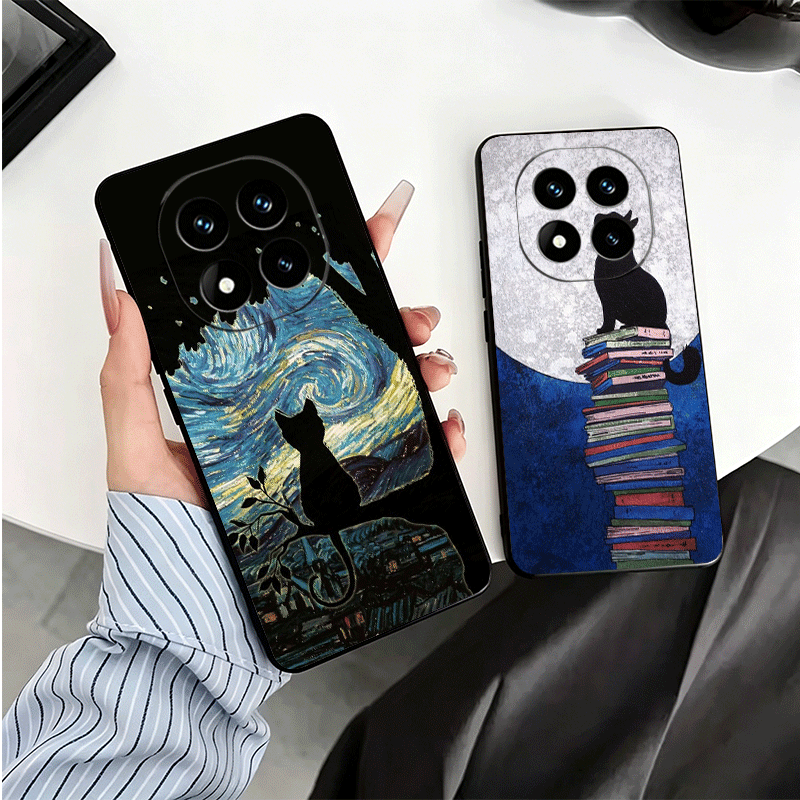 블랙 캣 에스테틱 패턴 소프트 폰 케이스 (샤오미 레드 - Phone Cases Shein 리뷰 및 가격