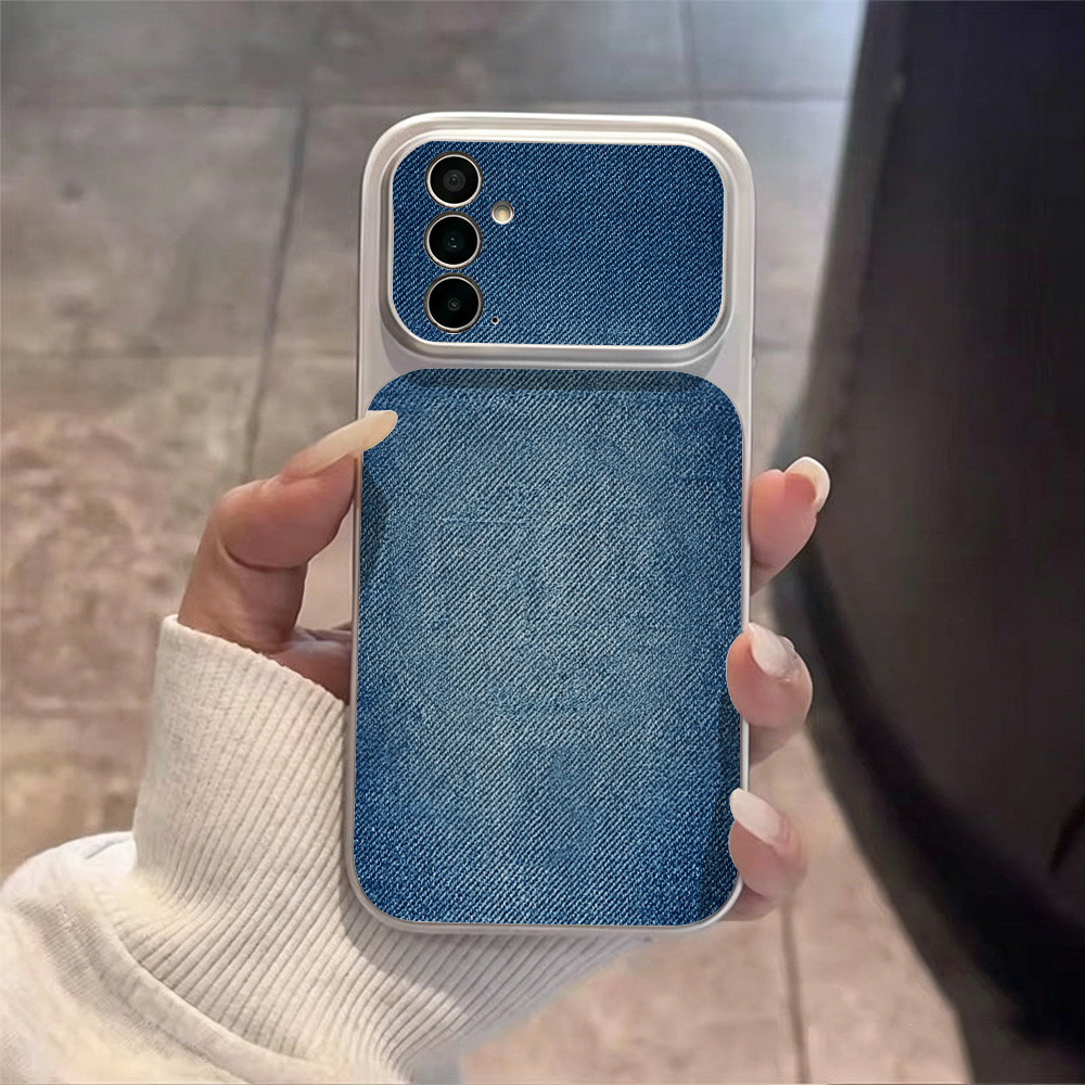 레트로 블루 데님 PU 가죽 폰 케이스 삼성 A57 A - Phone Cases With Camera Cover 리뷰 및 가격