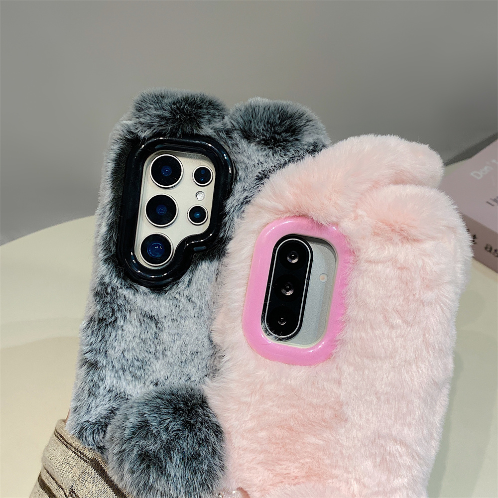 귀여운 토끼 귀 플러피 스탠드 폰 케이스 삼성 갤럭시  - Phone Cases For Samsung Galaxy 리뷰 및 가격