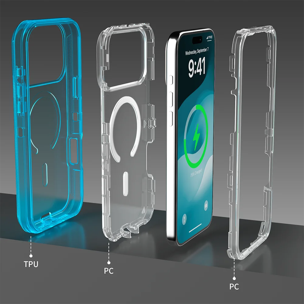 견고한 OTT 아머 박스 마그네틱 무선 충전 투명 케이 - Rugged Armor Case 리뷰 및 가격