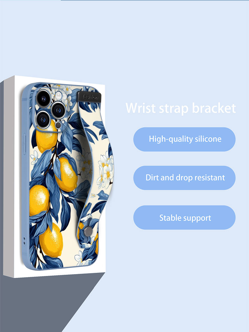 과일 레몬 컬러풀 스타 플라워 아트 패턴 손목 스트랩  - Phone Cases With Loop 리뷰 및 가격